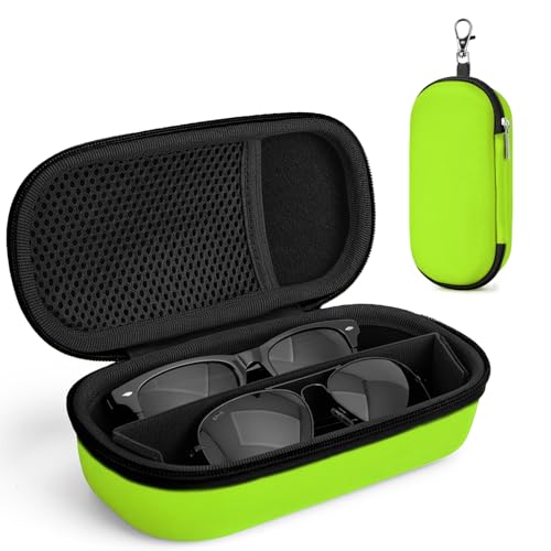 Image of Double Eyeglasses Case, Hard Shell Dual Glasses Case Travel Sunglasses Organizer for Men Women