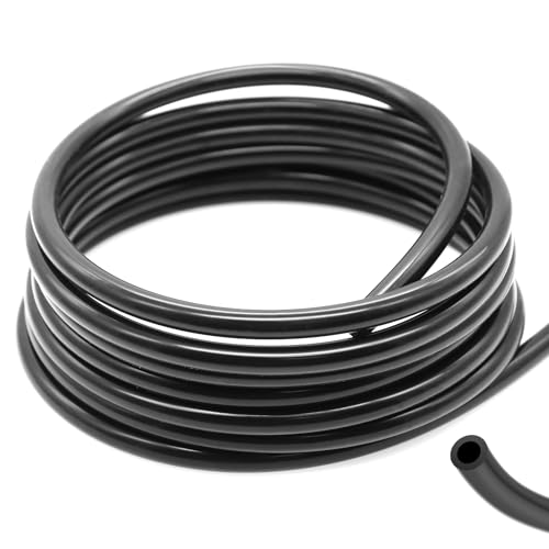 Piuluvor® Durite Silicone 3 m Durite Depression ID 4mm, OD 8mm Haute Température Tuyau à Vide en Silicone Haute Performance Auto Tube à Vide (Noir)