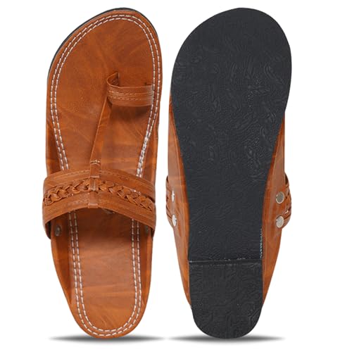 Image of DFR Ethnic Sandals For Boys Men, Comfortable Men's Rajasthani Slipper Chappals