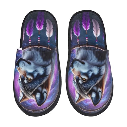 Fantasy Dragon In Cathedral 1 Pattern Women's Fuzzy Slippers Comfy Non Slip for Women Mom Girlfriend Indoor Outdoor2