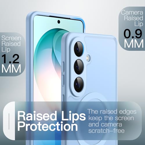 Image of JETech Magnetic Cover Case for Samsung Galaxy S26 Plus, Compatible with MagSafe, Camera Lens Full Protection, Translucent Matte Back Shockproof Phone Cover (Sky Blue)