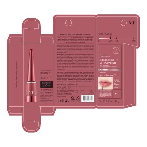 Image of VT COSMETICS Reedle Shot Lip Plumper in Usagi Pink, Hydrating Plumping Lip Gloss, High Shine Finish, Infused with Jojoba Oil & Hyaluronic Acid, Korean Beauty Makeup, 0.15 oz.