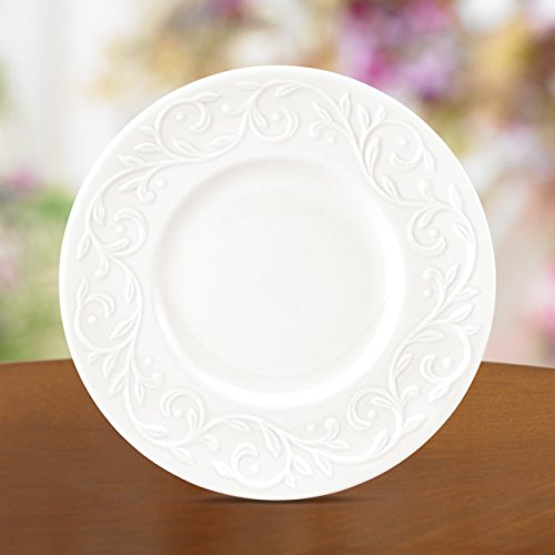 Lenox Opal Innocence Carved 7-1/4-Inch Dessert Plates, Set Of 4 -, White #TOP1