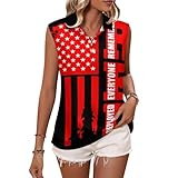 R.E.D Remember Everyone Deployed Red Friday 4 Women's Sleeveless Golf Polo Shirts Athletic Tank Tops 3XL