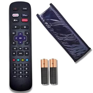 Controle Remoto Universal Para TV Philco Roku Smart Com Tecla Netflix Globoplay Aplicativos Com Pilhas E Capa