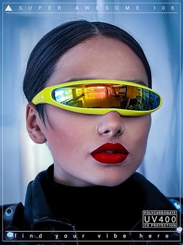 SA106 Mirror Lens Monolens Cyclops Robotic Futuristic Sunglasses2