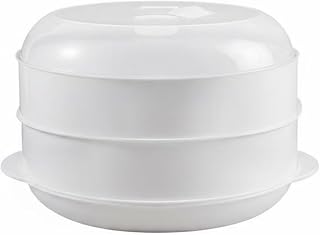 Multi-Functional Microwave Steamer High Temperature Resistant Cooker Easy to Clean ABSFood Release Vent for Kitchen, L, 2 Layer | Cooking Gadgets Kitchen Tools & Dining Bar Home