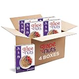 Post Grape Nuts Original Breakfast Cereal, Crunchy Whole Grain Wheat and Barley Cereal, Non-GMO Project Verified, 20.5 OZ Box (Pack of 4)