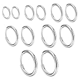 QEXUJOW Pendientes para mujer,6 pares de pequeños pendientes de aro, hipoalergénicos y respetuosos con la piel. De 8 mm a 18 mm, diseño sencillo, ideales para el uso diario.