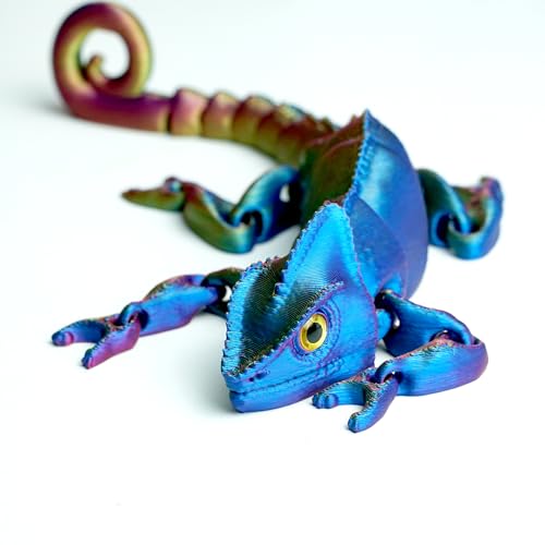 3D Printed Lizard Model with Eyes,Flexible Animals Toy Statue,Movable Joints,Home Office Decor,Interesting Toys,Festival Gifts toco,Fidget Toys, Executive Desk Animals Toy (RYB)