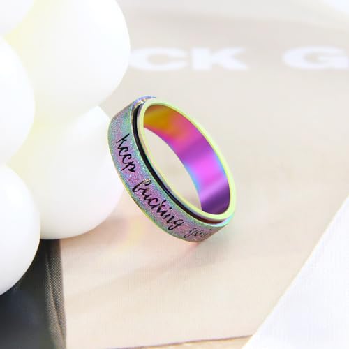 LuckyAmor Fidget Rings Women for Anxiety Rings:Stainless Steel Fidget Rings for Men Spinner Ring Personalized Inspirational Fidget Ring for Anxiety Rings by LuckyAmor - Used condition - Image 6