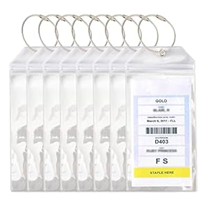 Temlum 8 Pcs Cruise Luggage Tags Holder with Zip Seal & Steel Loops, Waterproof Clear Luggage Tags Cruise Accessories (19.2 x 8.9 cm)
