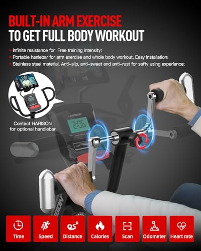 HARISON Pro Recumbent Exercise Bike 400 lbs Capacity, Magnetic Recumbent bike for Adult and Seniors, Recumbent Stationary bike for Home with Smart Bluetooth App, 2 in 1 LCD Monitor and Tablet Holder