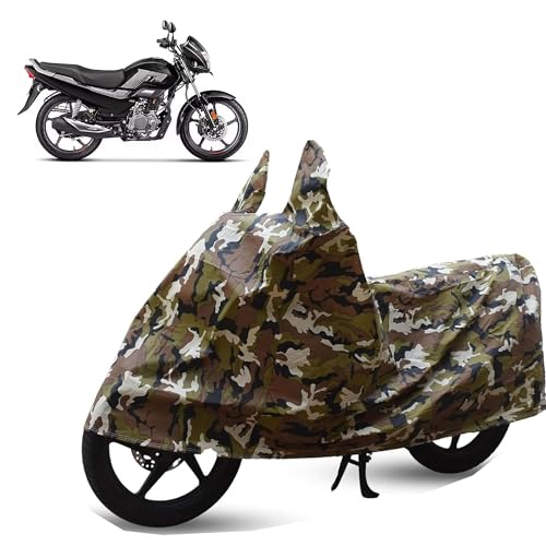 Image of Sulfar Bike Cover for Hero MotoCorp Splendor Xtec Pro (Connected Premium) | Waterproof, Dustproof & UV Protected | All Weather Two Wheeler Cover (Army Green) New 2026 Variants