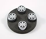 Bestehend aus 4 Stück Garage-SixtySix 4 Ventilkappen Modell Chicago Motiv: UK schwarzweiß