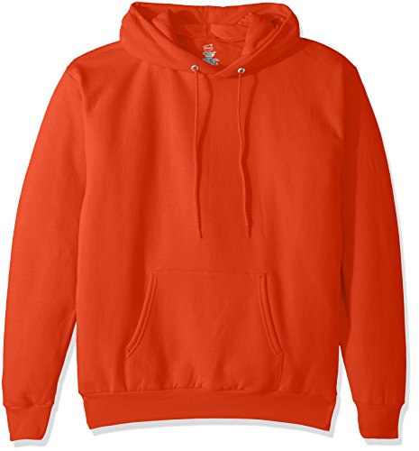 Hanes Men's Pullover EcoSmart Hooded Sweatshirt, orange, X Large