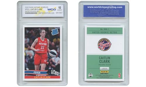 2024 Panini Instant Donruss WNBA Caitlin Clark Rated Rookie Card #RRR1 Indiana Fever #1 Pick – Graded GEM-Mint 10