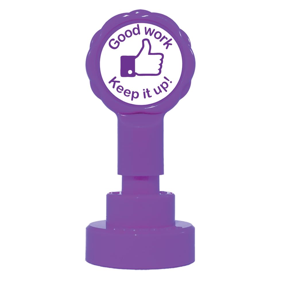 School Stamps Purple Good Work, Keep It Up! Self-Inking Teacher Stamp (Purple/Violet)