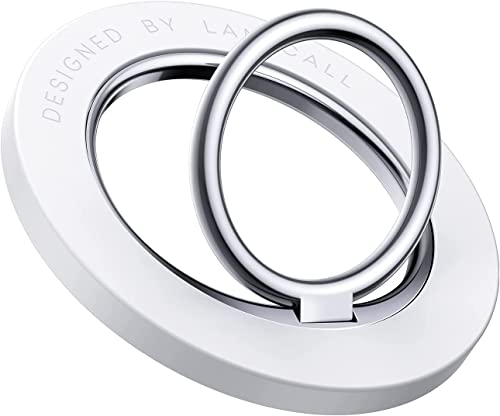 Lamicall MagSafe 360度回転式 スマホリング: マグネット式 携帯電話 ホルダーリング, マグセーフ バンカーリング, 角度調整可能, 磁石 ケイタイ スマフォスタンド機能, 丸型, 磁気増強 メタルリング付き, 取り外し可能,