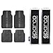 Sparco Spc1913Gr Tappeto Latex, Franja, Grigio, Set Di 4 & Opc12120001 Cuscino Passacintura, Nero, Set Di 2
