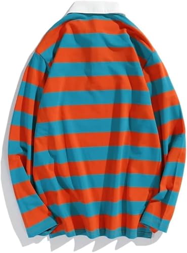 Men Vintage Polo Shirts Knit Casual Golf Rugby Shirt Lightweight Cotton Long Sleeve Collared Pullover Sweater Tops3