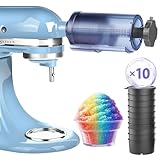 Shaved Ice Attachment for Kitchen aid Stand Mixer, Snow Cone Machine for Kitchen aid, Household Hawaii Shaved Ice Maker, 10 Ice Molds
