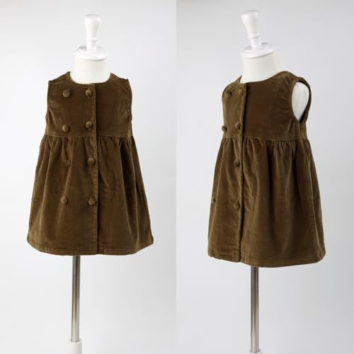 HOOLCHEAN Baby Toddler Girls Spring Fall Corduroy Vest Dress4