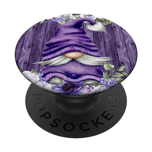 Purple Awareness Gnomie Girls Lilac Aesthetic Lavender Gnome PopSockets PopGrip Adhesivo