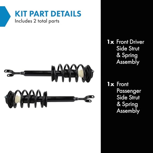 Image of TRQ Front Strut and Spring Assembly Set 2 Piece | For 2000-2004 Audi A6 A6 Quattro 2001-2005 Volkswagen Passat