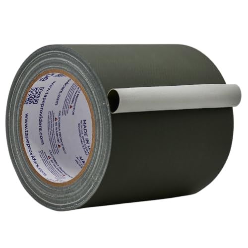 Image of WOD GTC12 Gaffer Tape, Olive Drab Low Gloss Finish Film, 4 inch x 60 ft. (Pack of 12) Residue Free, Non Reflective Cloth Fabric, Secure Cords, Water Resistant, Photography, Filming Backdrop