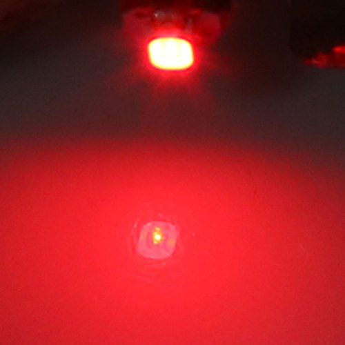 uxcell 12 piezas luz LED T3 roja 12V para tablero auto miniatura 5
