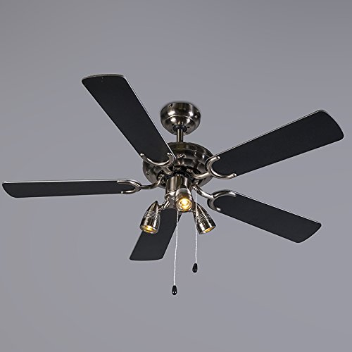 QAZQA - Modern Plafondventilator met lamp brons - Mistral 42 | Woonkamer | Slaapkamer | Keuken - Staal Rond - GU10 Geschikt voor LED - Max. 3 x 50 Watt