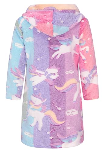 Image of Kids Hooded Bathrobe Girls Soft Plush Hooded Flannel Pajamas Sleepwear Boys Spa Robe