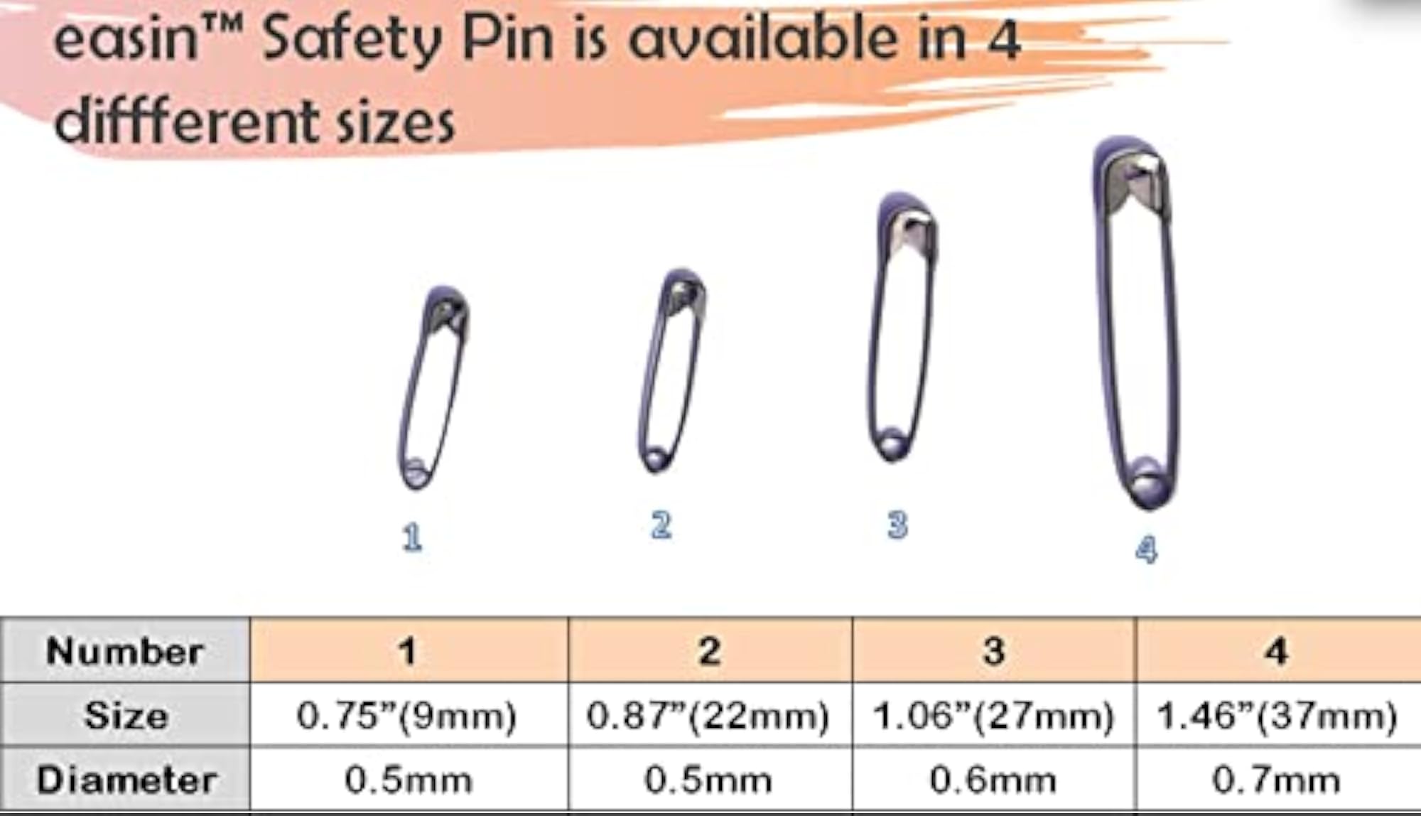 Assorted Safety Pins Bulk Pack for Women & Girls