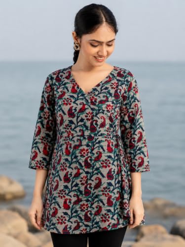 Image of feranoid Women Cotton Angrakha Kurti