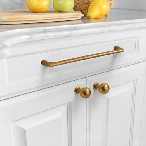 Image of Asidrama 6 Pack 12.6 Inch(320mm) Antique Brass Cabinet Pulls Vintage Retro Cabinet Handles Cupboard Handles Kitchen Cabinet Hardware for Cupboard Drawer Pulls