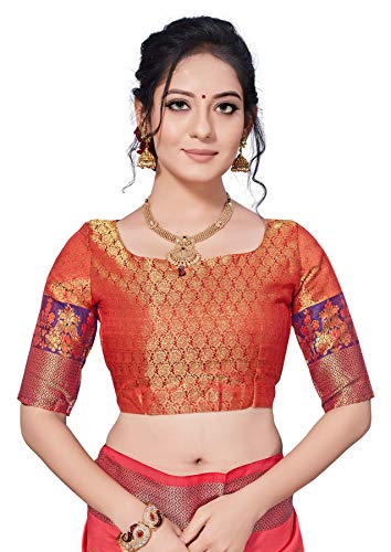 Image of AKHILAM Women's Kanjivaram banarasi silk Woven Design Saree With Unstitched Blouse Piece Saree With Un-Stiched Blouse