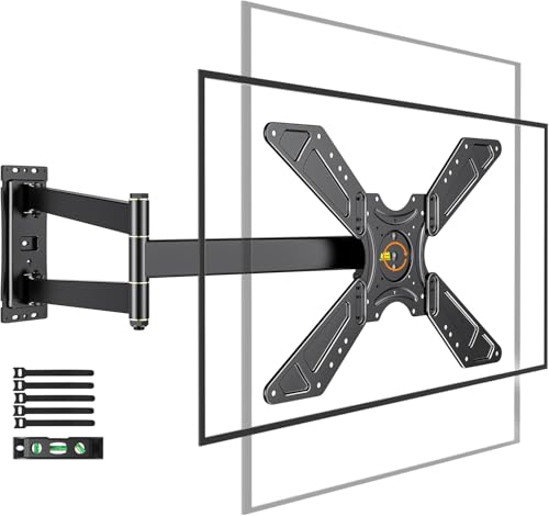 FORGING MOUNT Full Motion Corner TV Wall Mount for 32-75 Inch TVs Holds 110 lbs,33' Long Extension Arm with Landscape to Portrait Rotation, Swivel & Tilt,Vertical Rotating TV Mount,Max VESA 600x400mm