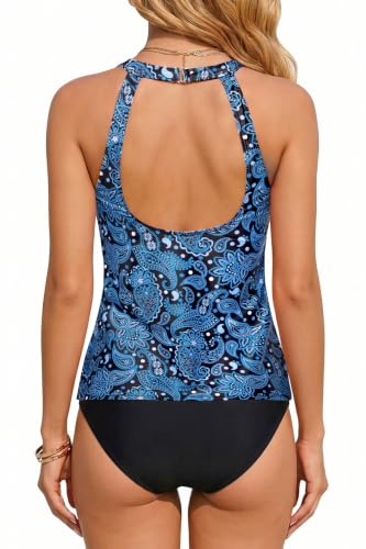 Image of Holipick Tankini Swimsuits for Women Two Piece High Neck Bathing Suit