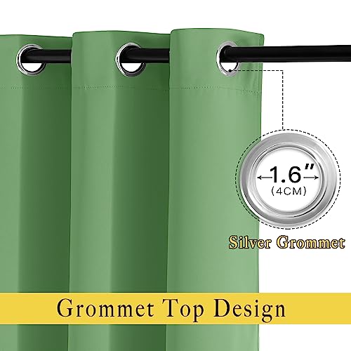 NICETOWN Room Divider 84 inch Curtain for Sliding Glass Door, Grommet Thermal Insulated Sound Reducing Window Treatment Draperies for Bedroom/Living Room, W100 x L84, 1 Panel, Froest Green