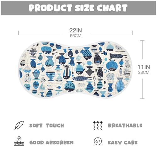 Kigai Cute Fish Baby Burp Cloths Extra Soft and Absorbent Burping Rags Cotton Burping Clothes Baby Washcloths for Newborn Boys Girls - 1 Pack4