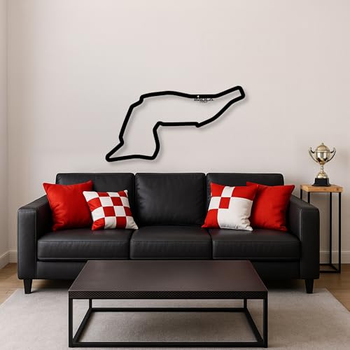 Circuit Formule 1 Imola décoration murale en aluminium noir mat 100cm x 54cm