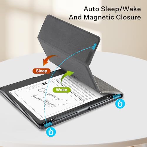 Image of CoBak Stand Case for Kindle Scribe - Premium Folio Leather Cover with Pen Holder, Auto Sleep /Wake - Compatible with 10.2 Inch Kindle Scribe (2022 /2024 Release)
