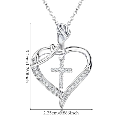 Image of Sterling Silver Pendant Necklace Charms Hypoallergenic Fashion Jewelry Dainty Valentines Day Birthday Gift for Women