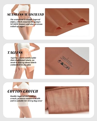 CUTE BYTE Womens Seamless Boy Shorts Underwear Soft Stretch No Show Boxer Shorts Briefs Panties for Ladies 4 Packs4