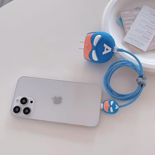 Image of Cartoon 3D Design Protective Case Compatible with Apple 18W - 20W USB-C Power Adapter Charger, Protective Cover for iPhone 18W & 20W Power Adapter Charger with Wire Saver. (Captain America)