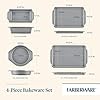 Farberware Steel Nonstick Baking, Includes Cookie, Loaf/Meatloaf, Cake Pan, 4 Piece Non Stick Bakeware Set, Gray #1
