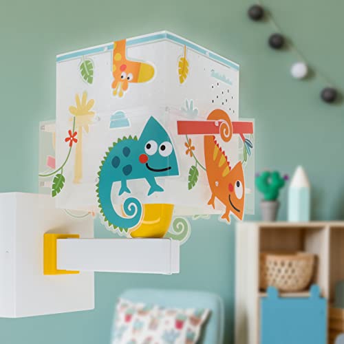 Lámpara de pared infantil Happy Jungle camaleón Dalber E27 para decorar dormitorios de ensueño 3