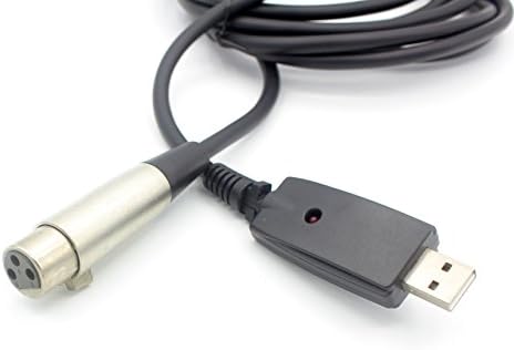 LoongGate USB to XLR Microphone Cable  3 Pin USB to XLR Female Mic Link Converter Studio Audio Connector Cords Adapter for Microphones or Instruments Recording Karaoke Singing (3m/10ft)