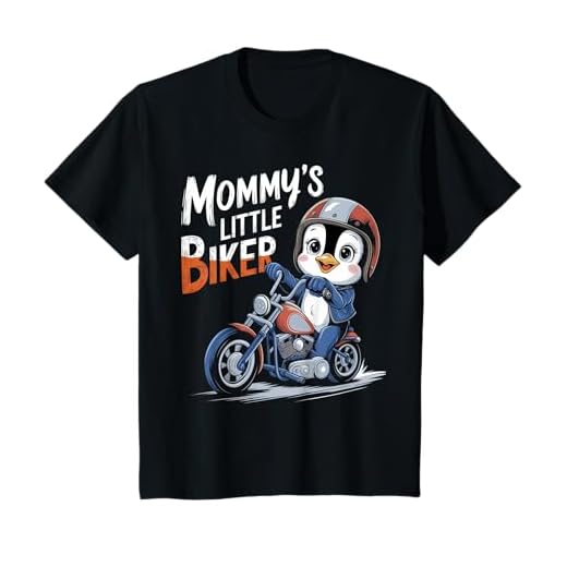 Niños Diseño de pingüino motero de mamá Camiseta